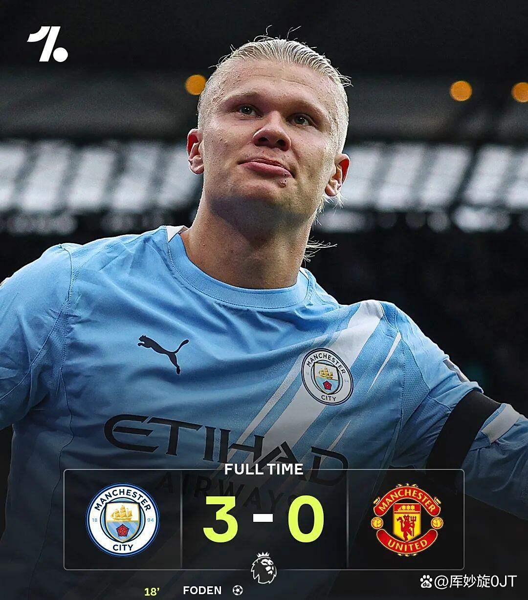 曼城主场大胜，积分追上老对手